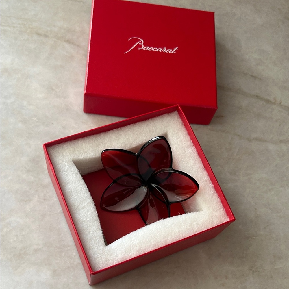 Baccarat Red Crystal Flower by Baccarat